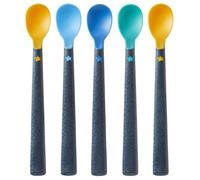 Cuchara de té blanda Tommee Tippee 44719610 con mango largo antideslizante, extrasuave, a partir de 4 meses, paquete de 5, multicolor
