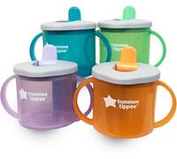 Tommee Tippee First Essential - Juego de 4 vasos de colores surtidos (forma de tortuga, púrpura, verde, rojo