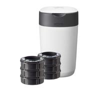 Tommee Tippee 85100401 Twist & Click Sangenic - Sistema avanzado para desechar pañales con 6 recambios, Blanco/Gris