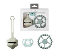 Tommee Tippee Juego de regalo de silicona cómodo, chupete, funda de transporte y anillo de dentición ultraligero, 0-6 m +