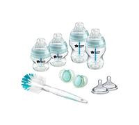 Tommee Tippee Kit de Biberones Recién Nacido Anticólico, Tetina con Forma de Pecho y Sistema de Aireación Anticólico, Tamaños Mixtos, Azul