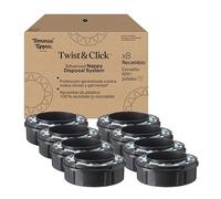 Tommee Tippee Recambio original para contenedor avanzado de pañales Twist and Click, paquete exclusivo de 8, fácil de cambiar y muy económico