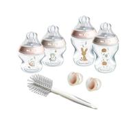 Tommee Tippee Set de inicio Natural Start para recién nacidos, 150ml | biberones anticólicos de 150 ml y 260 ml con tetina de flujo lento y Extralento incluida, con autoesterilización, Rosa