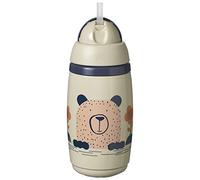 Tommee Tippee Superstar Taza Infantil con Pajita y Aislamiento Térmico, Tecnología Intellivalve 100% a Prueba de Fugas y Sacudidas, a Partir de 12 Meses, 266 ml, Gris