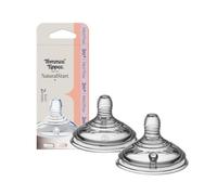 Tommee Tippee Tetinas Enganche Ancho Natural Start, Flujo Medio, Pack de 2 | Flujo Medio, Pack de 2