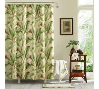 Tommy Bahama Cortina de Ducha, algodón, Verde, 72 x 84