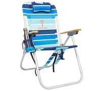 Tommy Bahama Hi-Boy - Silla de Playa Plegable con Cordones y 4 Posiciones de Altura del Asiento, 43 cm, diseño de Rayas