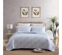 Tommy Bahama | Juego de edredón de 100, Ropa de Cama Ligera y Transpirable, Reversible e Ideal para Todas Las Estaciones, Prelavado para Mayor suavidad, algodón, Azul/Blanco, Queen