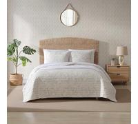 Tommy Bahama - Juego de edredón Queen, Ropa de Cama Reversible Transpirable con Fundas a Juego, decoración del hogar Inspirada en la Costa (Beige Profundo océano, Queen)