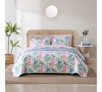 Tommy Bahama - Juego de edredón tamaño Queen, Ropa de Cama Reversible de algodón con Fundas a Juego, decoración botánica Colorida para el hogar (Rosa orquídea isleña, Queen)