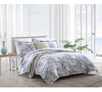 Tommy Bahama - Juego de Funda de edredón tamaño King, Ropa de Cama de algodón con Fundas a Juego y Cierre de botón, decoración del hogar para Todas Las Estaciones (Azul, King)