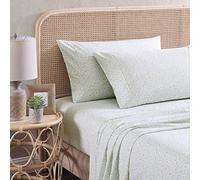 Tommy Bahama Juego de sábanas Cool Zone Collection - 100% algodón de percal, crujiente y Fresco, Ligero y Absorbente de la Humedad, Certificado Oeko-Tex, Verde grúa Flor, tamaño Queen