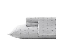 Tommy Bahama - Juego de sábanas tamaño King, Juego de Ropa de Cama de percal de algodón, Fresco y Fresco, Elegante decoración para el hogar (Kew Palms Grey, King)