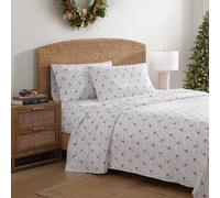Tommy Bahama - Juego de sábanas tamaño King, ropa de cama de percal de algodón fresco y fresco con un tacto suave y ligero, sábanas de 4 piezas con fundas de almohada a juego (rojo flamenco Papá Noel)