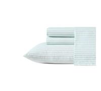 Tommy Bahama - Juego de sábanas tamaño Queen, Juego de Ropa de Cama de percal de algodón, súper Suave y Acogedor, decoración del hogar, Certificado Oeko-Tex (Cool Beach Stripe Turquoise, Queen)