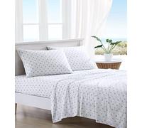 Tommy Bahama - Sábanas de percal de algodón, firmes y Frescas, Conjunto Elegante, King, Azul Estampado (Starfish Treasure Blue)