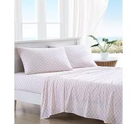 Tommy Bahama - Sábanas de percal de algodón, firmes y Frescas, Conjunto Elegante, King, Rosa Estampado (Flamingo Pink)