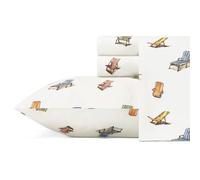 Tommy Bahama - Sábanas de percal de algodón, firmes y Frescas, Conjunto Elegante, Queen, Estampado Multicolor (Beach Chairs Multi)