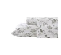 Tommy Bahama - Sábanas Queen, Juego de Ropa de Cama de percal de algodón, Fresco y Fresco, Elegante decoración del hogar (Mapa Vintage marrón, Queen)