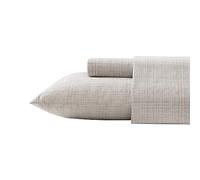 Tommy Bahama - Sábanas tamaño Queen, Juego de Ropa de Cama de algodón percal Lavado, Suave y Transpirable decoración de Dormitorio con Bolsillos Profundos (Rafia Linen Beige, Queen)