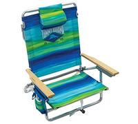 Tommy Bahama Silla de Playa Tipo Mochila, Aluminio, Azul, Verde, 23 x 25.2 x 31.5 Pulgadas