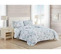 Tommy Bahama - Twin Quilt Set, Reversible Cotton Bedding with Matching Sham, Super Soft Bedding Set (Beach Bliss Grey, Twin)