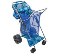 Tommy Bahama Wonder Wheeler - Carrito de Playa Plegable de Lujo, Organizador portátil para Toallas y Accesorios de Playa, almacena Enfriador de 48 Cuartos de galón y 4 sillas, Azul