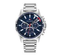 Tommy Hilfiger Reloj Analógico de Cuarzo Multifunción para Hombre con Correa de Acero Inoxidable Plateada - 1791788