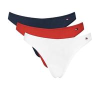 Tommy Hilfiger 3 Pack Dipped Bikini Uw0uw05753 Calzoncillo, Brown (Fire Red/WH/Nvy), M para Mujer