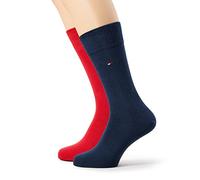Tommy Hilfiger Calcetines para hombre TH Men Sock Classic 2P (juego de 2), rojo y rojo, 39-42 EU, Rojo Rojo, 39-42
