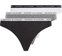 Tommy Hilfiger 3P Thong UW0UW02829, Tangas Mujer, Marrón (Medium Grey Htr/White/Black), L