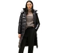 Tommy Hilfiger Abrigo acolchado brillante para mujer, cintura baja, REG MAXI WW0WW47356, color negro, talla M, negro (negro), M