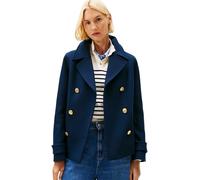 Tommy Hilfiger Abrigo corto Mujer Wool Blend con dos filas de botones, Azul (Dark Night Navy), 46
