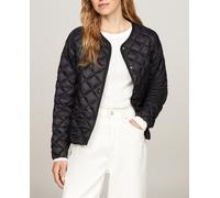 Tommy Hilfiger Cazadora Acolchada Mujer Down Quilted Collarless con Botones, Negro (Black), S