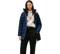 Tommy Hilfiger Abrigo de plumas Down Slim con borreguito, Azul (Dark Night Navy), L