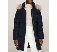 Tommy Hilfiger Abrigo plumífero de mujer con cierre de cremallera y capucha. Azul marino 40 (L)