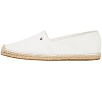 Tommy Hilfiger Alpargata de Lona con Bandera para Mujer, Fw0Fw08541, Color Blanco (Crudo), 2.5