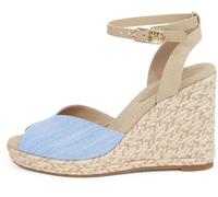 Tommy Hilfiger Alpargatas con cuña Mujer Chambray High con correa de tobillo, Azul (Blue Spell), 37