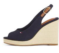 Tommy Hilfiger Alpargatas con cuña Mujer Flag High Slingback con correa de tobillo, Azul (Space Blue), 39