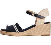 Tommy Hilfiger Alpargatas con cuña Mujer Fringe Canvas con tacón de cuña, Azul (Space Blue), 38