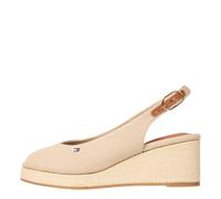 Tommy Hilfiger Alpargatas de cuña Mujer Flag Mid Slingback con Correa Ajustable, Beige (Horseradish), 37