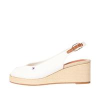 Tommy Hilfiger Alpargatas de cuña Mujer Flag Mid Slingback con Correa Ajustable, Blanco (Ecru), 37