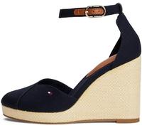 Tommy Hilfiger Alpargatas de cuña Mujer Flag Closed Toe con correa de tobillo, Azul (Space Blue), 36