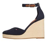 Tommy Hilfiger Alpargatas de cuña Mujer Flag Closed Toe con correa de tobillo, Azul (Space Blue), 39