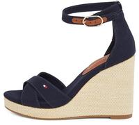 Tommy Hilfiger Alpargatas de cuña Mujer Flag High Crisscross con correa de tobillo, Azul (Space Blue), 41