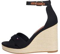 Tommy Hilfiger Alpargatas de cuña Mujer Flag High Crisscross con Correa de Tobillo, Negro (Black), 39