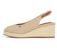 Tommy Hilfiger Alpargatas de cuña Mujer Flag Mid Slingback con Correa Ajustable, Beige (Horseradish), 37