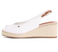 Tommy Hilfiger Alpargatas de cuña Mujer Flag Mid Slingback con Correa Ajustable, Blanco (Ecru), 36
