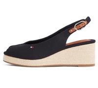TOMMY HILFIGER Sandalias de cuña slingback Flag. Color Negro