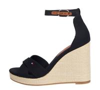 Tommy Hilfiger Alpargatas de cuña Mujer Flag High Crisscross con correa de tobillo, Negro (Black), 36